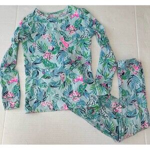 Lilly Pulitzer Girls Sammy PJ Pants & Top Barking Up The Palm Tree Size 6